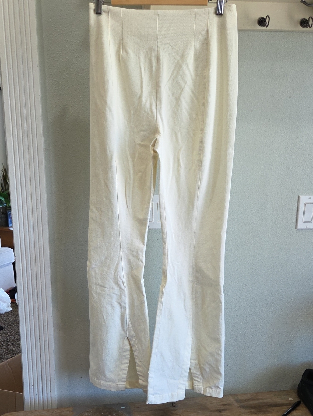 Free People Cream Boot Cut Flare Pants